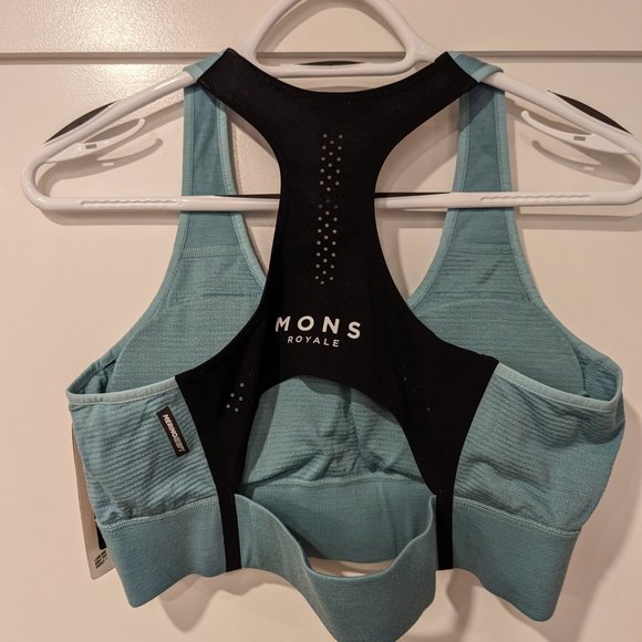 2x Mons Royal - Stratos Merino Shift Sports Bra  Sage, Size Large - Picture 4 of 4